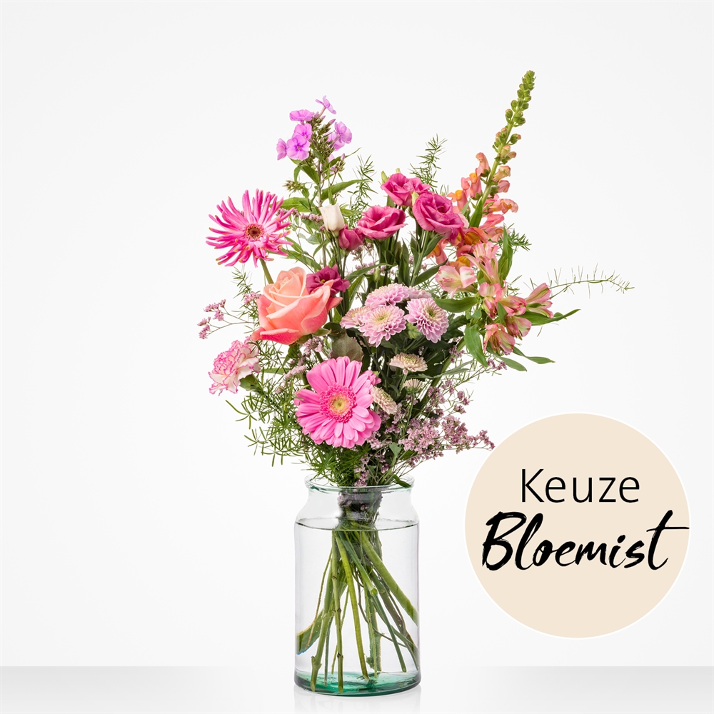 Plukboeket roze - Keuze bloemist
